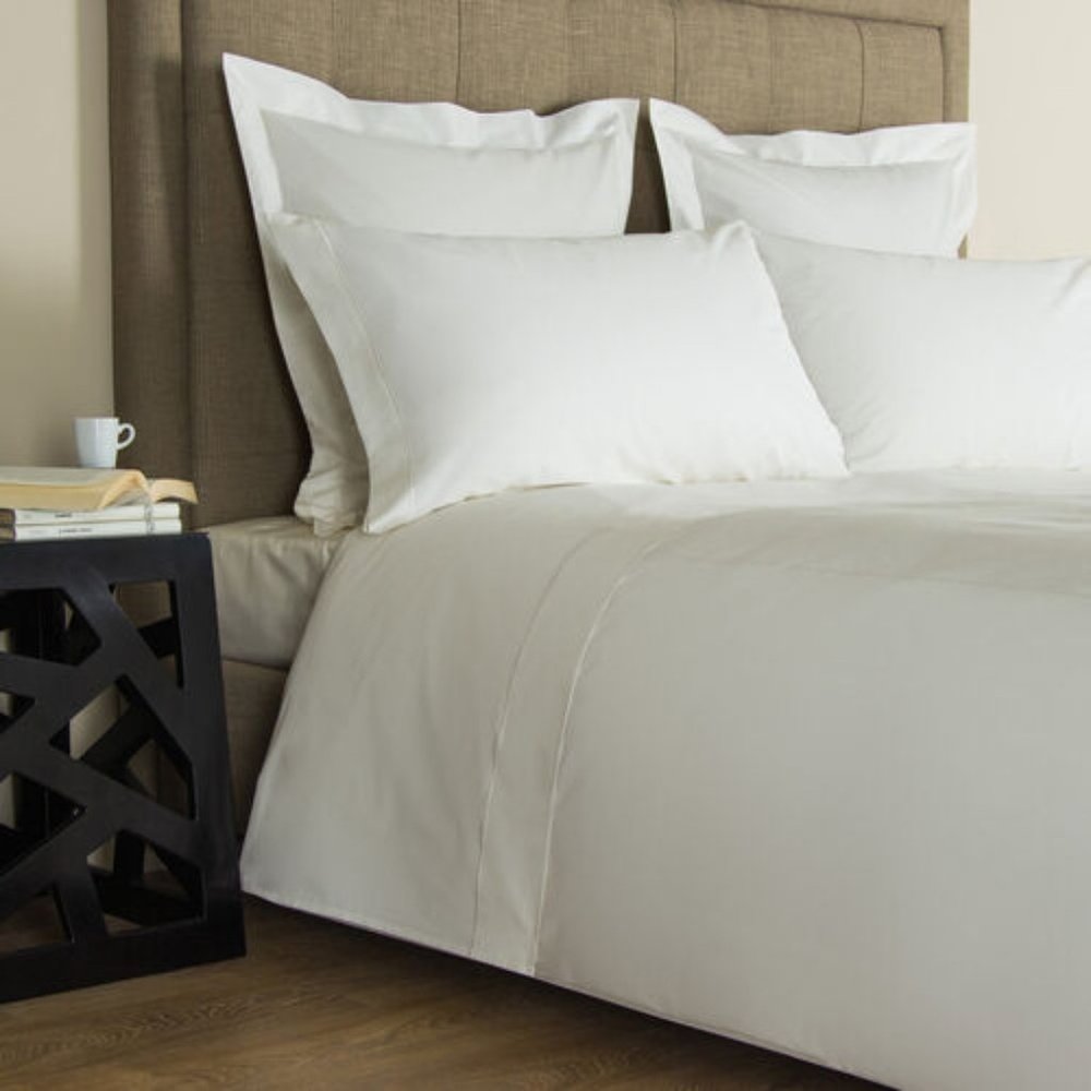 FRETTE ONE BOURDON CAL KING 4 PIECE SHEET SET PERCALE IVORY/IVORY